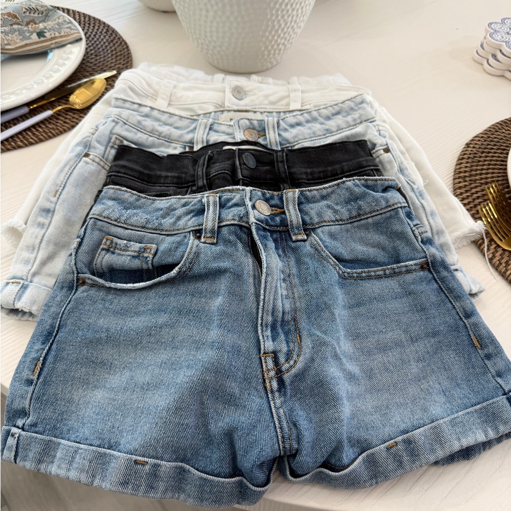 PacSun Women's Denim Shorts - Light Blue, Black, White LOT